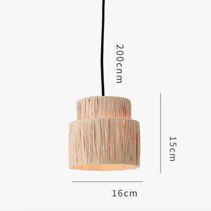 Japanese Vintage Woven Rattan Pendant Light Pendant Lights TriadCommerceInc Hanging-16cm Warm White 