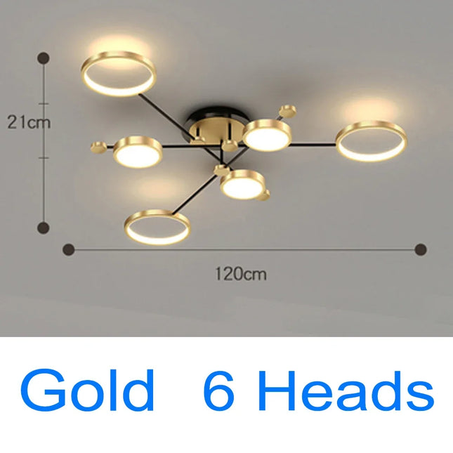 Modern Pendant LED Lighting Fixture Pendant Light TriadCommerceInc Gold 6H 3 Color Change 