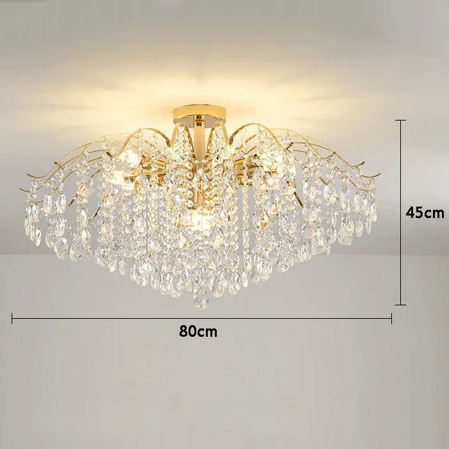 Modern Crystal Lights Chandelier Chandelier TriadCommerceInc D80CM Square Tricolor Dimmable 