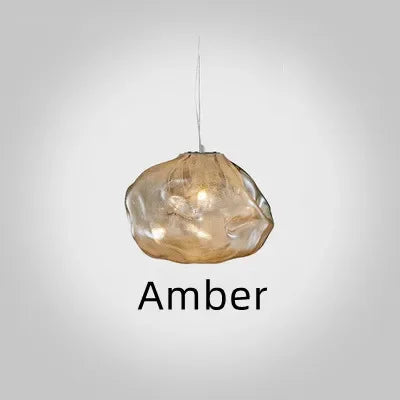 Modern Smoky Grey Glass Pendant Light Pendant Light TriadCommerceInc Amber Glass 40cm | Warm Light 