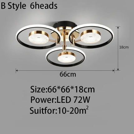 Modern Room Ceiling Light Ceiling Light TriadCommerceInc 6 Heads Remote dimming 