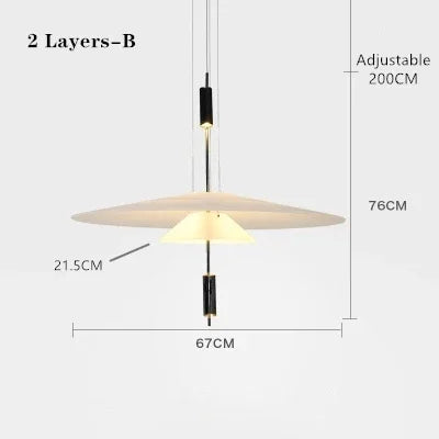 Nordic LED Ceiling Chandeliers Chandeliers TriadCommerceInc 2 Layers B Large Black Cold White 6000K