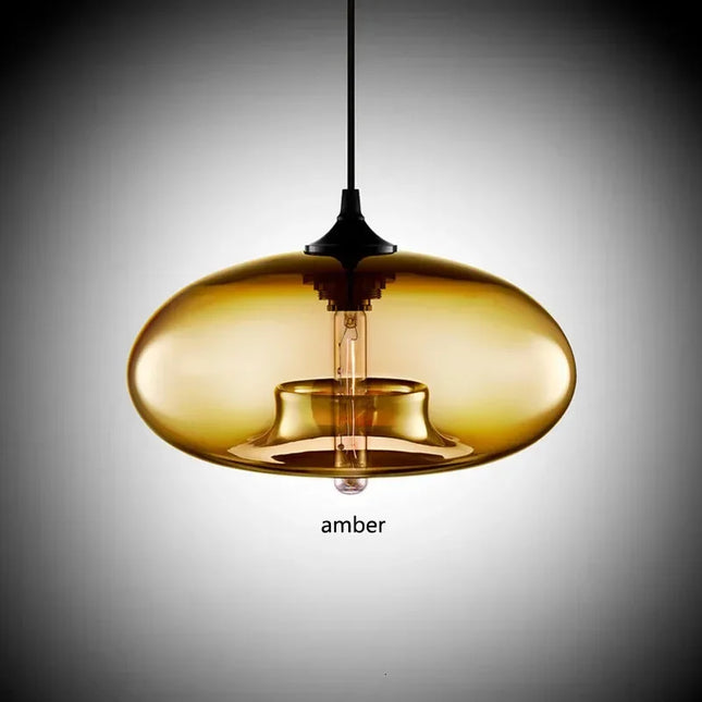 Nordic Hanging Spherical Light Fixtures Hanging Lights TriadCommerceInc Amber  