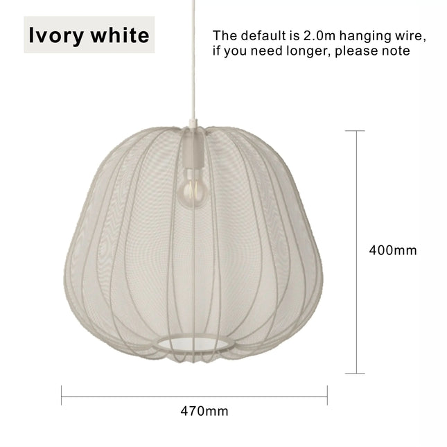 Nordic Minimalist Fabric Chandelier Chandeliers TriadCommerceInc Ivory White-D47cm Cold White 