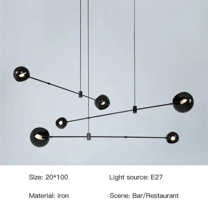 Nordic Suspension Modern Loft LED Chandelier Chandeliers TriadCommerceInc Black - 6 Heads White Light 