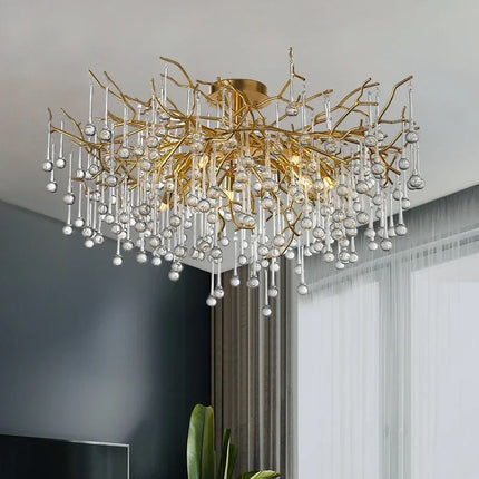 Nordic Gold Ceiling Chandelier LED Lamp Chandelier TriadCommerceInc 80cm White Light 