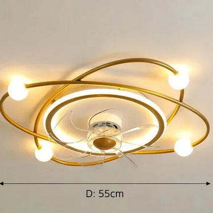 Invisible Integrated Ceiling Fan Light Chandeliers TriadCommerceInc Golden Infinite Dimming 