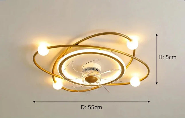 Invisible Integrated Ceiling Fan Light Chandeliers TriadCommerceInc Golden Infinite Dimming 