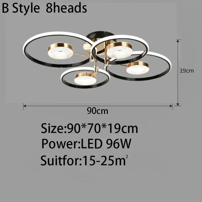 Modern Room Ceiling Light Ceiling Light TriadCommerceInc 8 Heads Remote dimming 