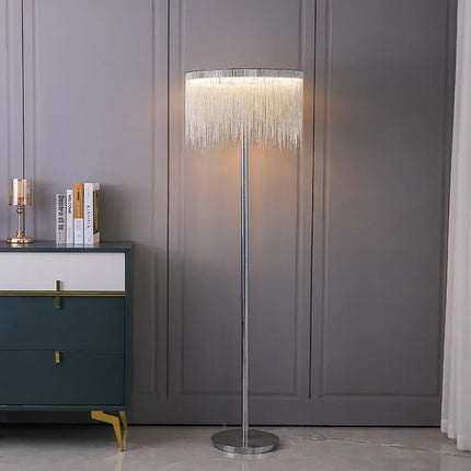 Aluminum Tassel Chain LED Floor Lamps Floor Lamps TriadCommerceInc   