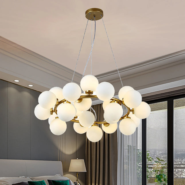 Luna Modern Glass Globe Chandelier Chandeliers TriadCommerceInc   