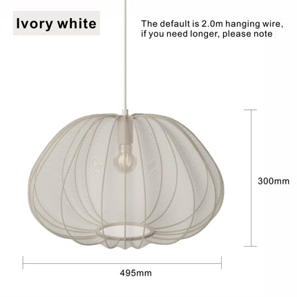 Nordic Minimalist Fabric Chandelier Chandeliers TriadCommerceInc Ivory White-D49.5cm Cold White 