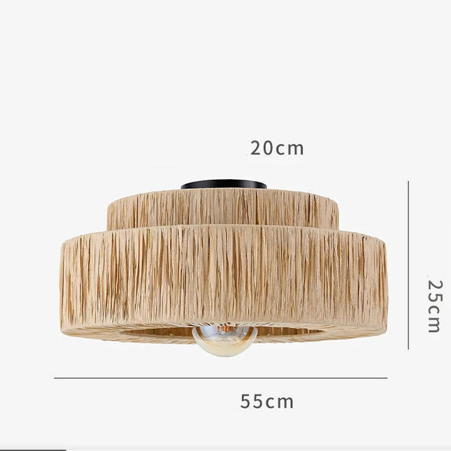 Japanese Vintage Woven Rattan Pendant Light Pendant Lights TriadCommerceInc Ceiling-55cm Warm White 