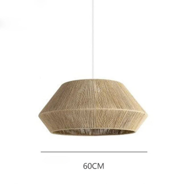 Woven Wicker Pendant Light Chandelier TriadCommerceInc Khaki Large 60cm Warm Light 