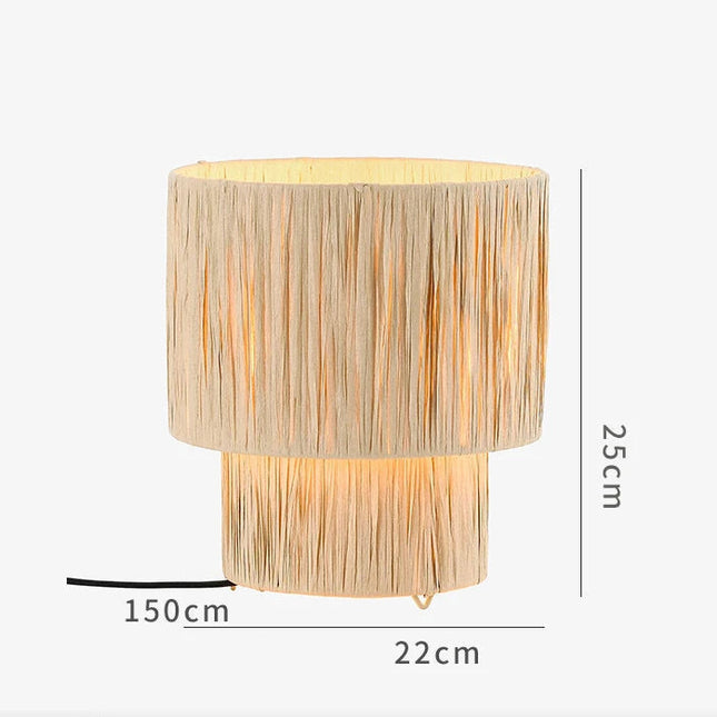 Japanese Vintage Woven Rattan Pendant Light Pendant Lights TriadCommerceInc Table Lamp-22cm Warm White 