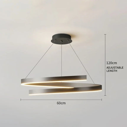 Modern Minimalist Nordic Chandelier Chandelier TriadCommerceInc Not Moon Style - Black 3-Color | 60CM | 110V 