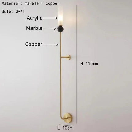 Long Pole Wall Lamp Wall Lamp TriadCommerceInc Gold Large Upside Warm Light 