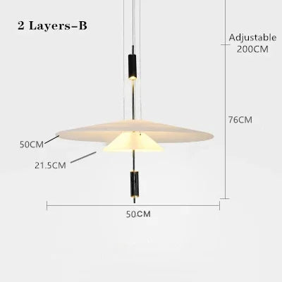 Nordic LED Ceiling Chandeliers Chandeliers TriadCommerceInc 2 Layers B Small Black Cold White 6000K