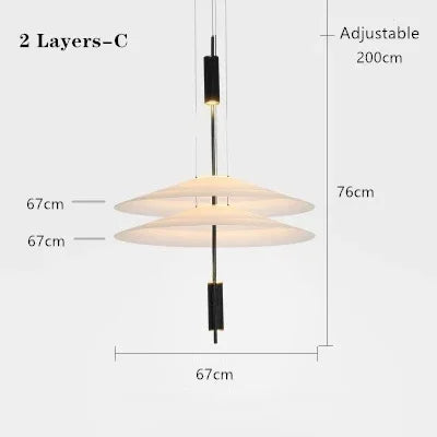 Nordic LED Ceiling Chandeliers Chandeliers TriadCommerceInc 2 Layers C Large Black Cold White 6000K