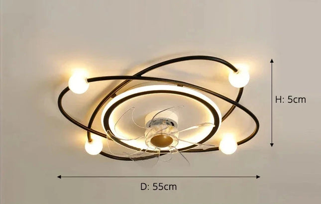 Invisible Integrated Ceiling Fan Light Chandeliers TriadCommerceInc Black 3 Color Switching 