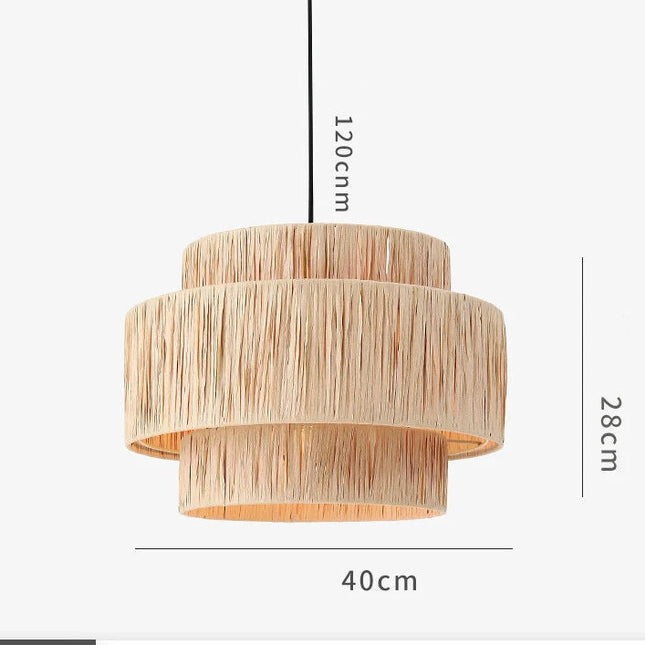 Japanese Vintage Woven Rattan Pendant Light Pendant Lights TriadCommerceInc   