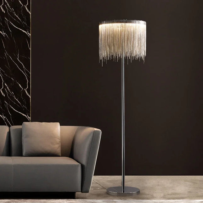 Aluminum Tassel Chain LED Floor Lamps Floor Lamps TriadCommerceInc   