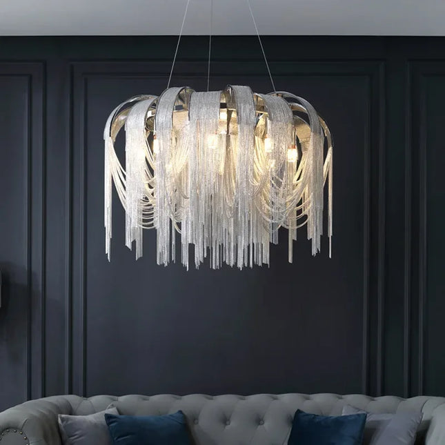 Luxury Tassel Chain Chandelier Chandelier TriadCommerceInc   