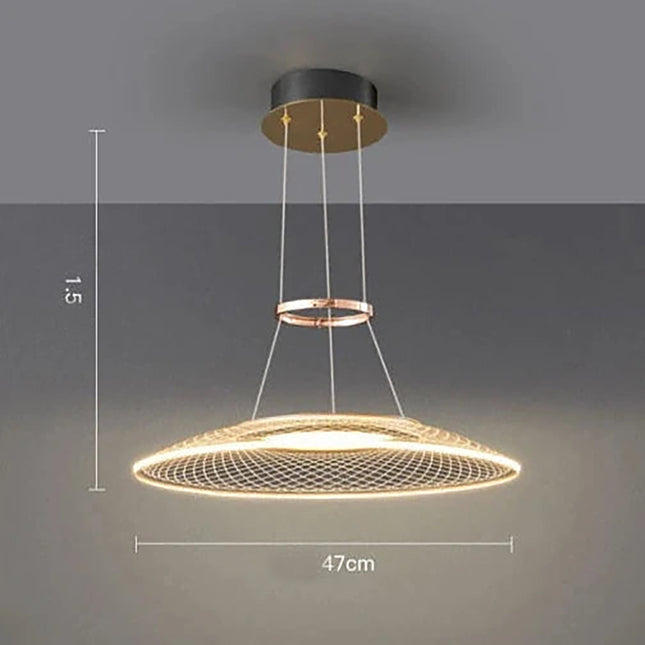 LED Round Crystal Pendant Lamp Chandelier TriadCommerceInc 47D cm Trichromatic Light 