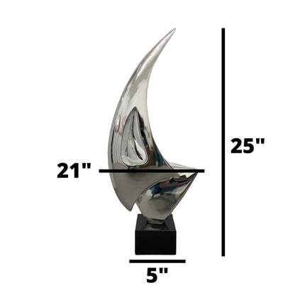 Sail Sculpture in Chrome // Small // Table Top Sculpture TriadCommerceInc   