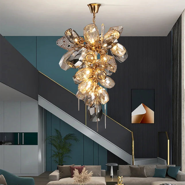 Nordic Luxury Villa Glass Chain Pendant Light Pendant Lights TriadCommerceInc   