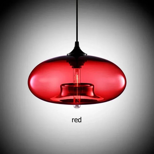 Nordic Hanging Spherical Light Fixtures Hanging Lights TriadCommerceInc Red  