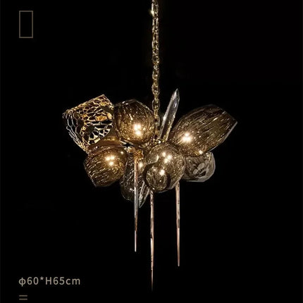 Nordic Luxury Villa Glass Chain Pendant Light Pendant Lights TriadCommerceInc   