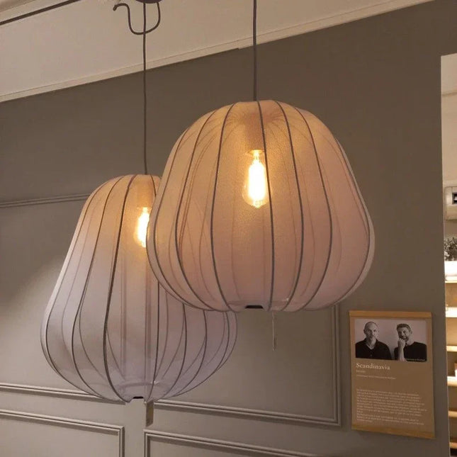 Nordic Minimalist Fabric Chandelier Chandeliers TriadCommerceInc   