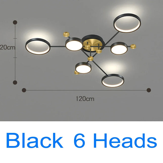 Modern Pendant LED Lighting Fixture Pendant Light TriadCommerceInc Black 6H 3 Color Change 