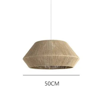 Woven Wicker Pendant Light Chandelier TriadCommerceInc Khaki Large 50cm Warm Light 