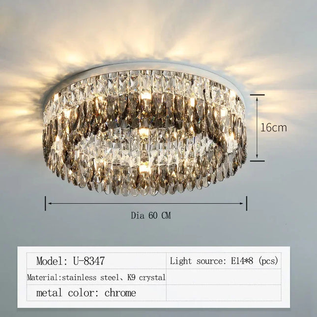 Modern Atmospheric Crystal Lamp Ceiling Lamp TriadCommerceInc Diameter 60 H16CM Changeable 