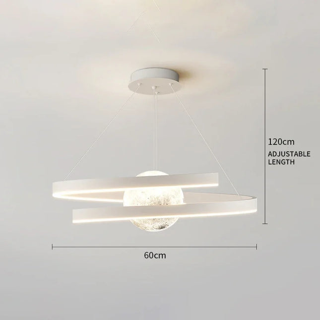 Modern Minimalist Nordic Chandelier Chandelier TriadCommerceInc Moon Style - White Infinite Dimming | 60CM | 110V 