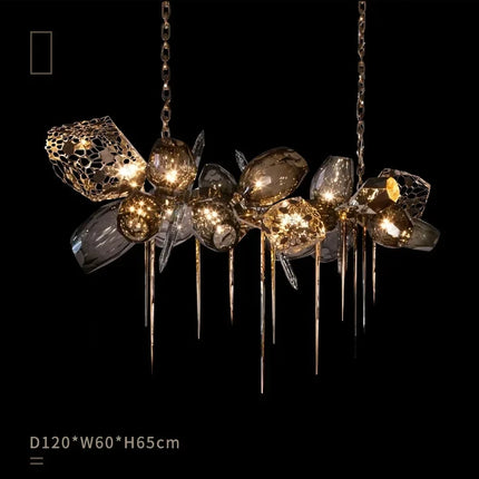 Nordic Luxury Villa Glass Chain Pendant Light Pendant Lights TriadCommerceInc   