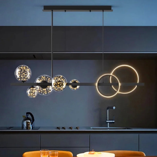 Nordic Lamparas LED Pendant Light Pendant Lights TriadCommerceInc Black 95cm 50W | Warm White