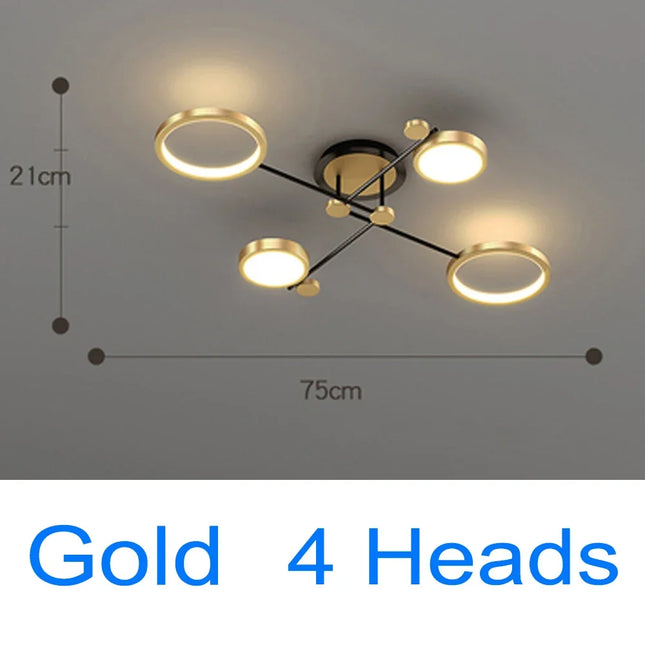 Modern Pendant LED Lighting Fixture Pendant Light TriadCommerceInc Gold 4H Remote Control 220V 