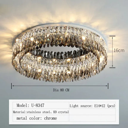 Modern Atmospheric Crystal Lamp Ceiling Lamp TriadCommerceInc Diameter 80 H16CM Changeable 