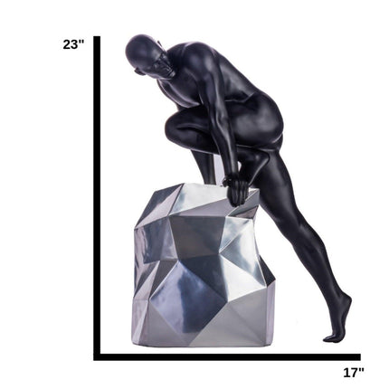 Sensuality Man Sculpture // Matte Black and Chrome Sculpture [TriadCommerceInc]   