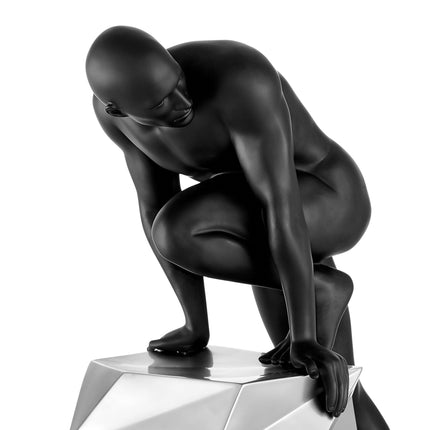 Sensuality Man Sculpture // Matte Black and Chrome Sculpture [TriadCommerceInc]   