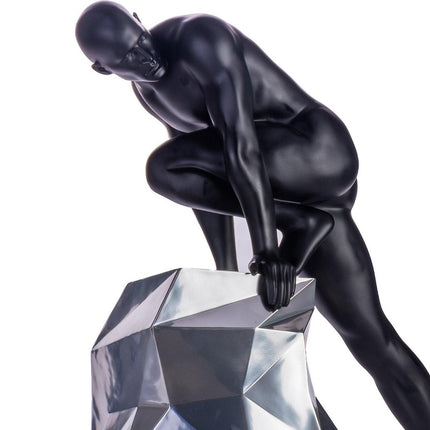 Sensuality Man Sculpture // Matte Black and Chrome Sculpture [TriadCommerceInc]   