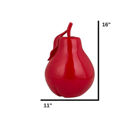 Solid Color Pear Sculpture // Red Sculpture [TriadCommerceInc]   