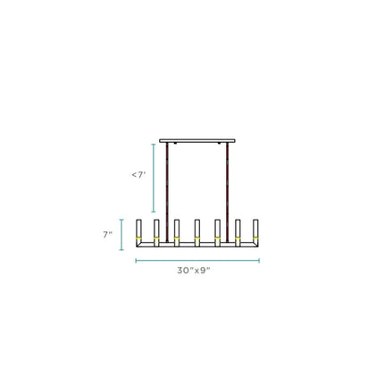 Sparkling Night LED Rectangular Chandelier//  8 Lights Chandeliers-Pendants-Hanging Lights [TriadCommerceInc]   