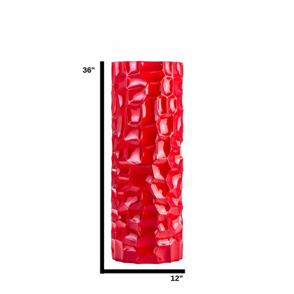 Textured Honeycomb Vase // Red, 36" Vase [TriadCommerceInc]   