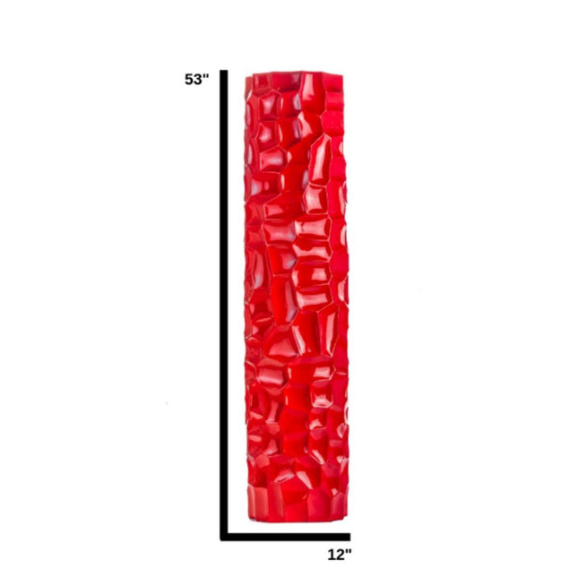 Textured Honeycomb Vase // Red, 52" Vase [TriadCommerceInc]   