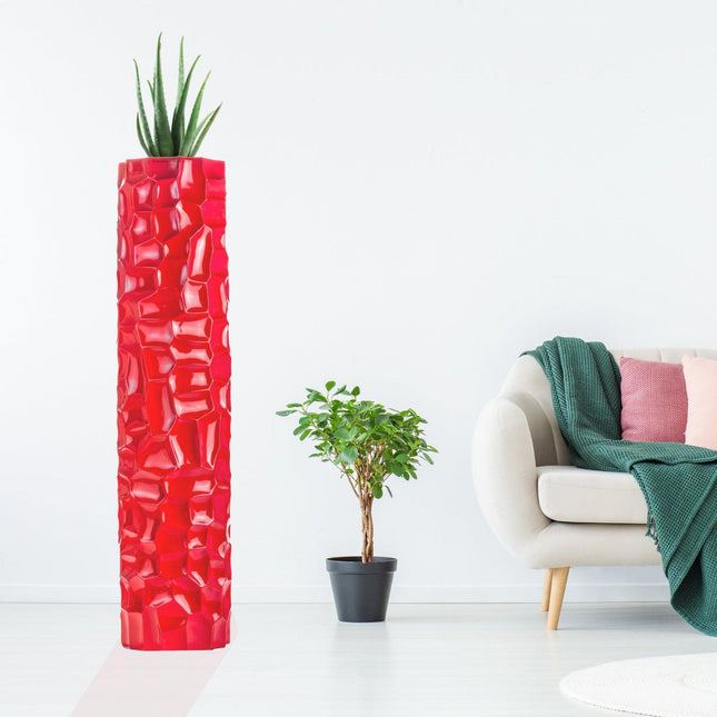 Textured Honeycomb Vase // Red, 52" Vase [TriadCommerceInc]   