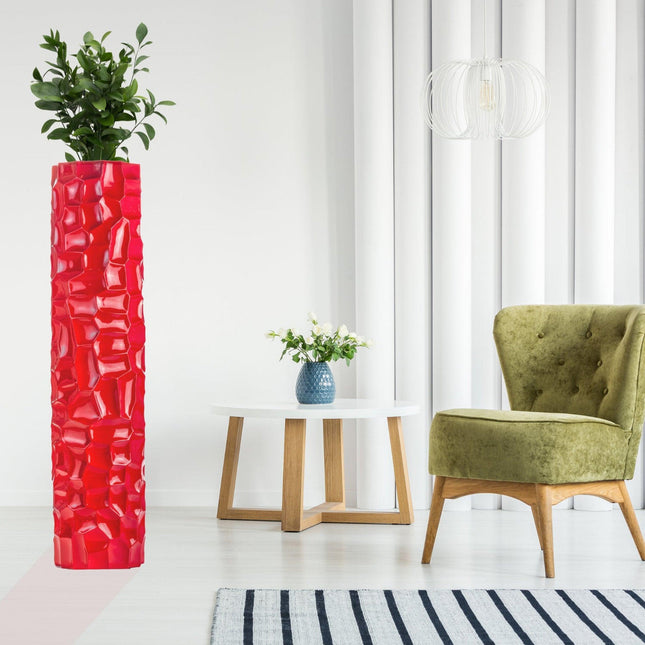 Textured Honeycomb Vase // Red, 52" Vase [TriadCommerceInc]   